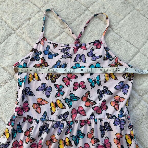 The Children's Place | Rose Mist Butterfly Print Tiered Dress | Size Extra Large - Picture 8 of 10